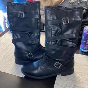 Black zip up boots